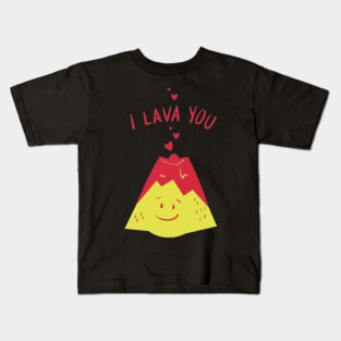 I lava you funny Valentine day design Kids T-Shirt